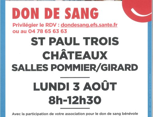 Lundi 3 août – Don du Sang