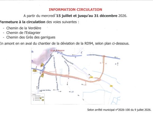 Travaux déviation RD94 – Fermeture de chemins à partir du 15 juillet