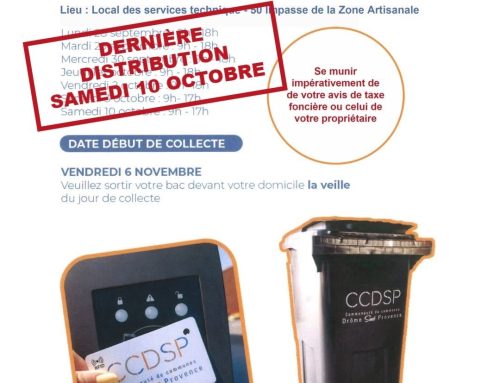 Distribution gratuite de bacs et badges OM – à Pierrelatte