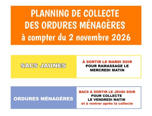 Nouveau mode de collecte des Ordures Ménagères à partir du 02/11/2026